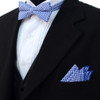 Men's Blue Plaid Cotton Bow Tie & Matching Pocket Square - CBTH1716