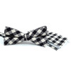 Men's Black Plaid Cotton Bow Tie & Matching Pocket Square - CBTH1723