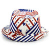 Spring/Summer Mix Pattern Design American Flag Fedora Hat - H10411