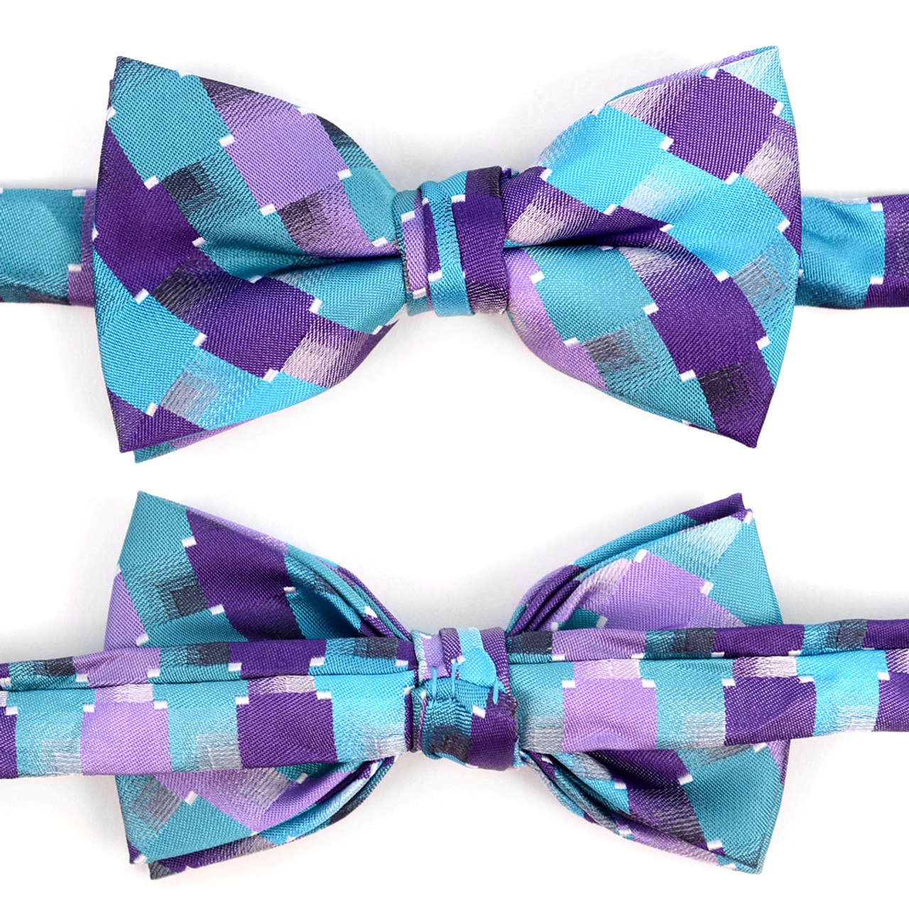 Boy's Lavender Clip-on Suspender & Geometric Bow Tie Set - BSBS-LAV2