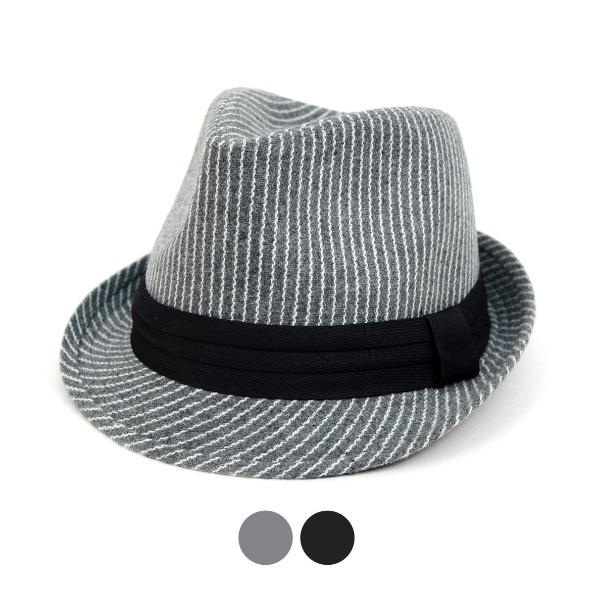 Fall/Winter Striped Trilby Fedora Hat 