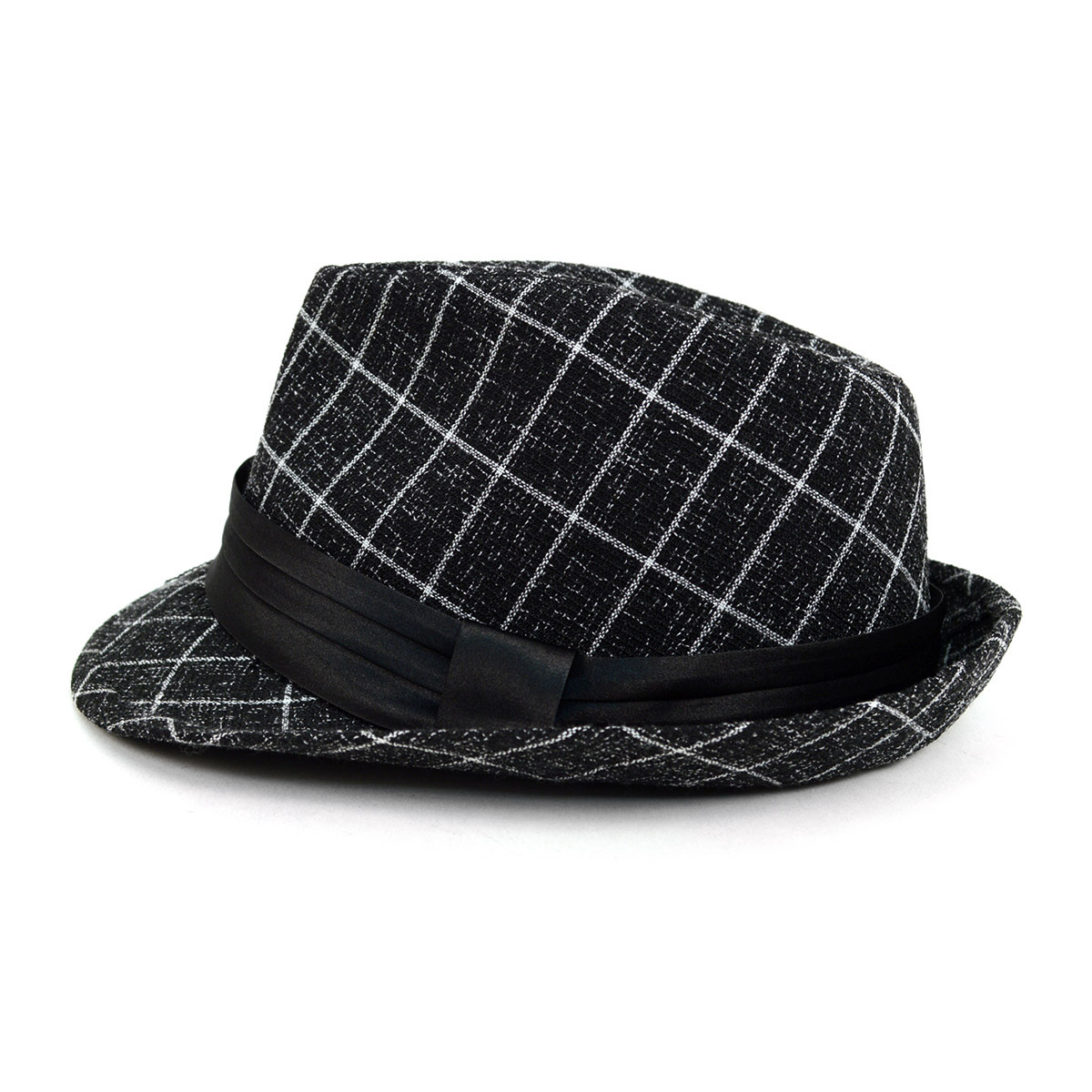 plaid trilby hat