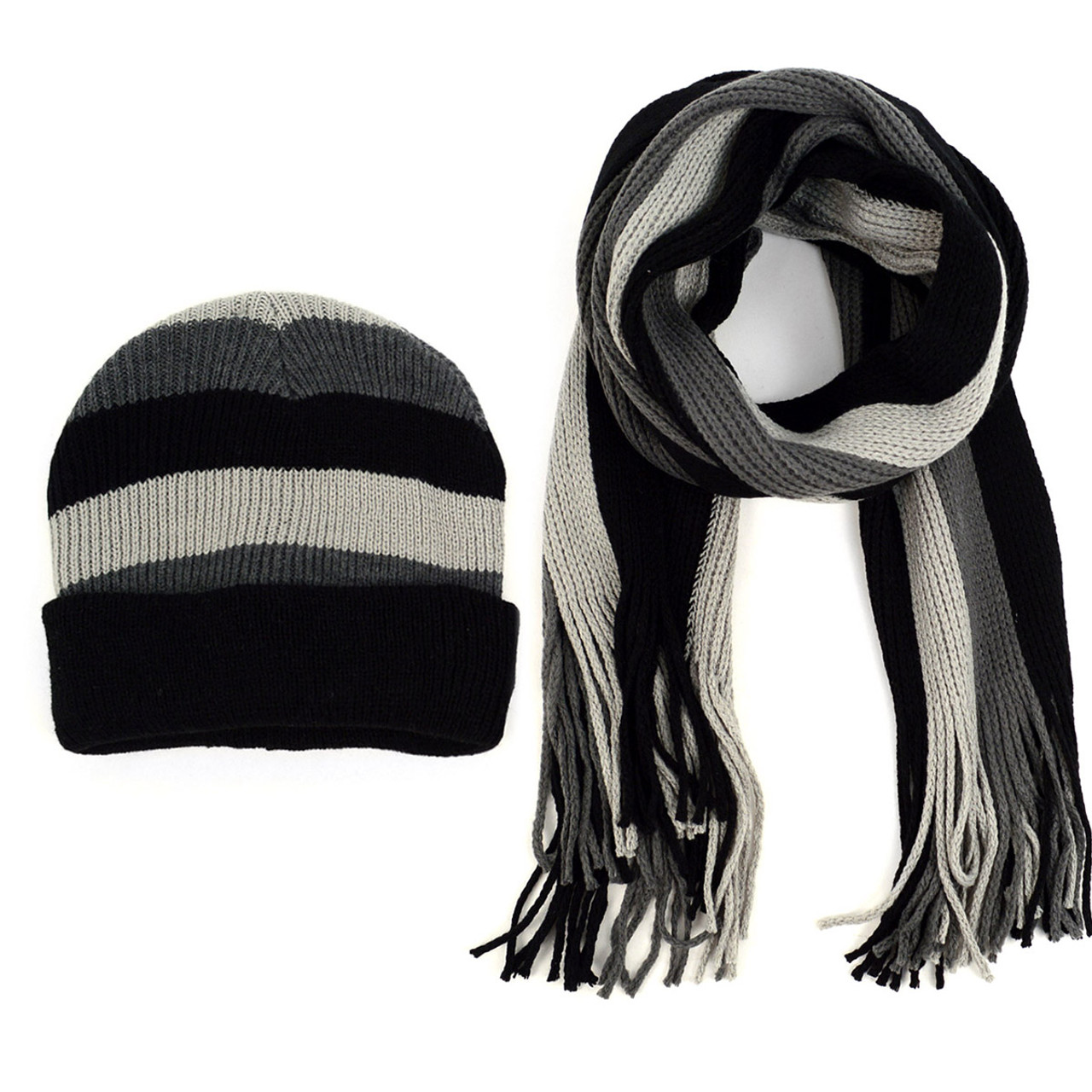 Men's Winter Knit Hat & Scarf Set
