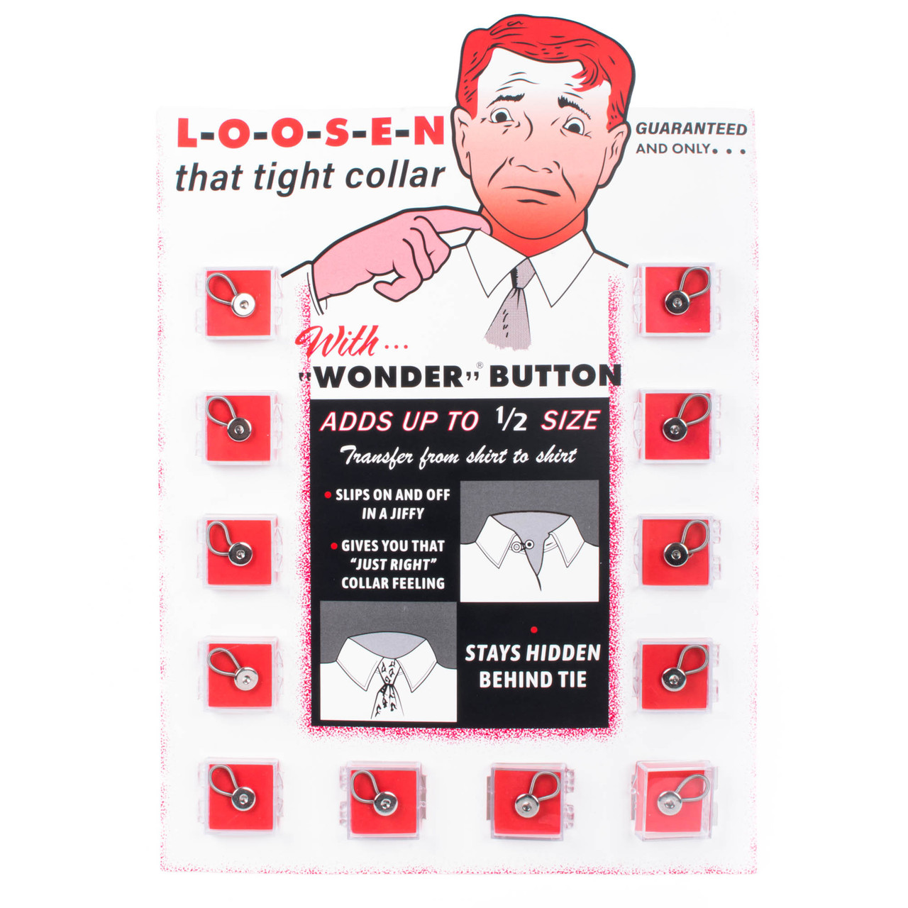 Deluxe Dress-Up Wonder Button Collar Extender Adds up to 1/2 inch – New  York Man Suits