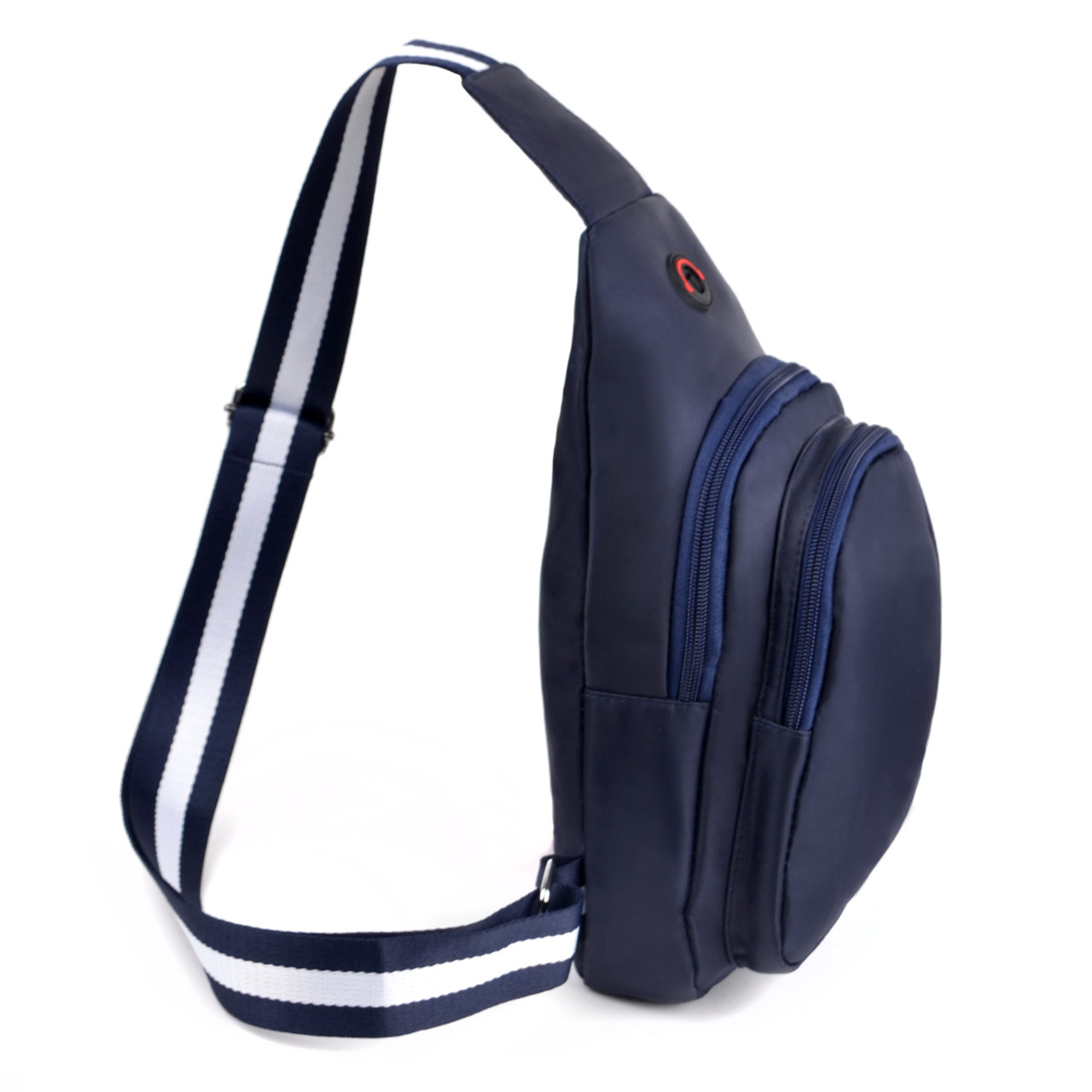 Buy online Navy Blue Textured Regular Sling Bag from bags for