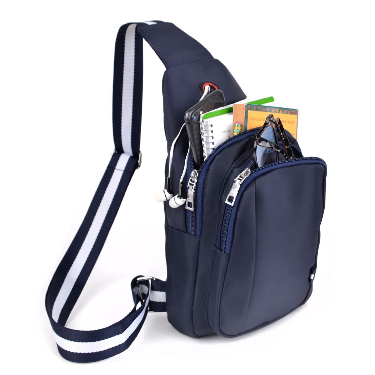 EastHide sling_n_cross_bags_women : Buy EASTHIDE Gigi Mini Navy Blue Sling  And Cross Bags Online
