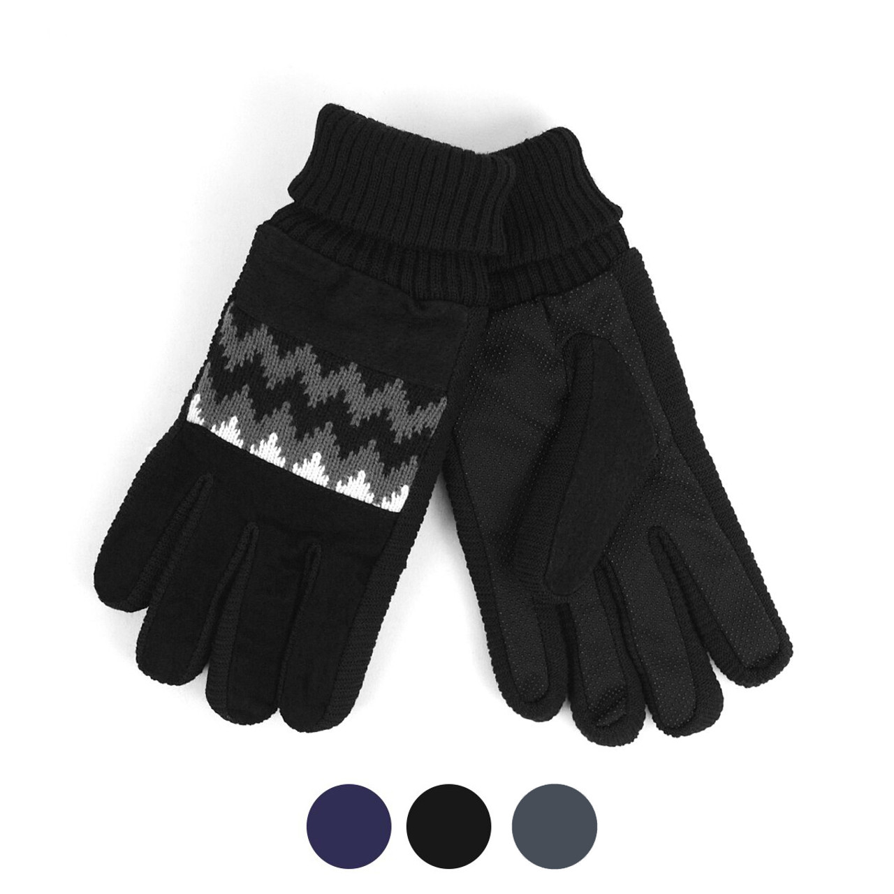 Men's Genuine Leather Non-Slip Grip Winter Gloves with Soft