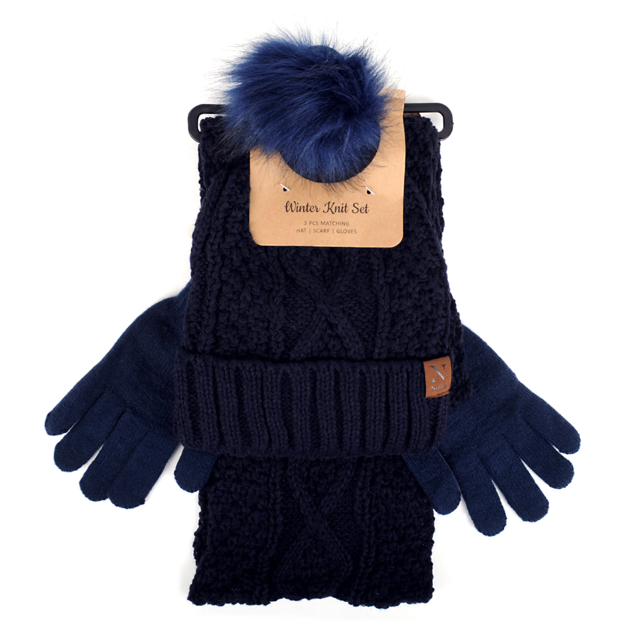 Women's 3pc Knit Hat, Gloves & Infinity Scarf Set - LKS5030