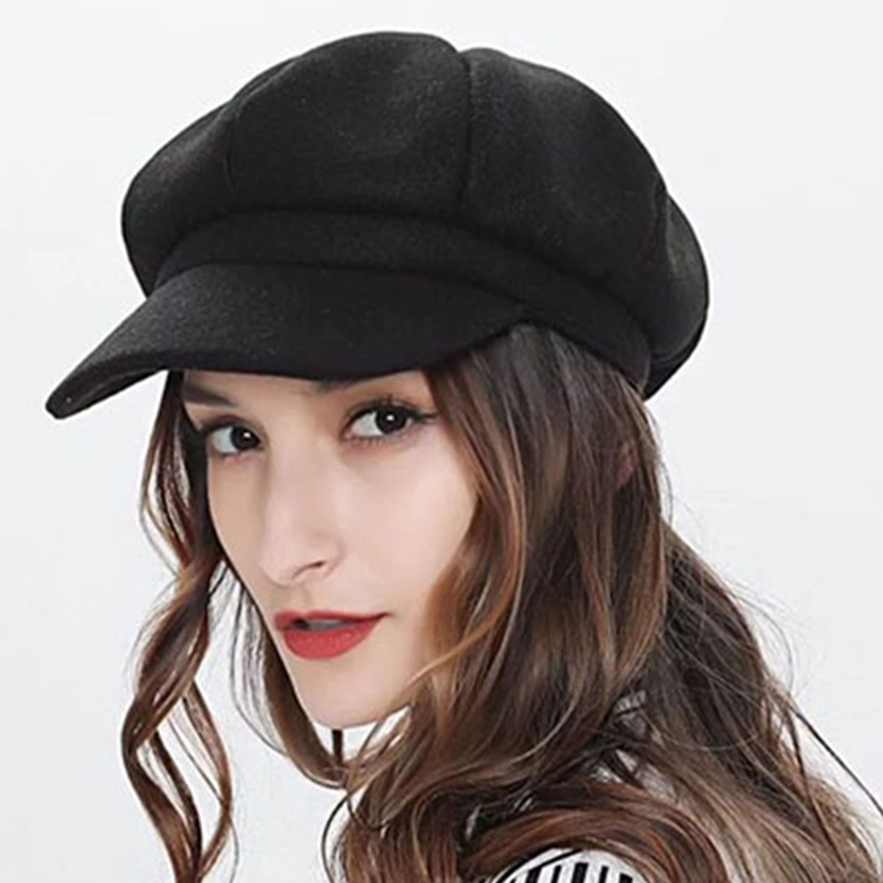 Women's Wool Beret Style Cabbie Baker Cap - LWC5027