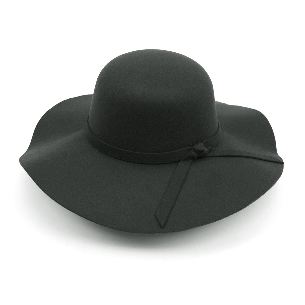 Women's Polyester Felt Floppy Wide Brim Bowknot Hat LWH10057
