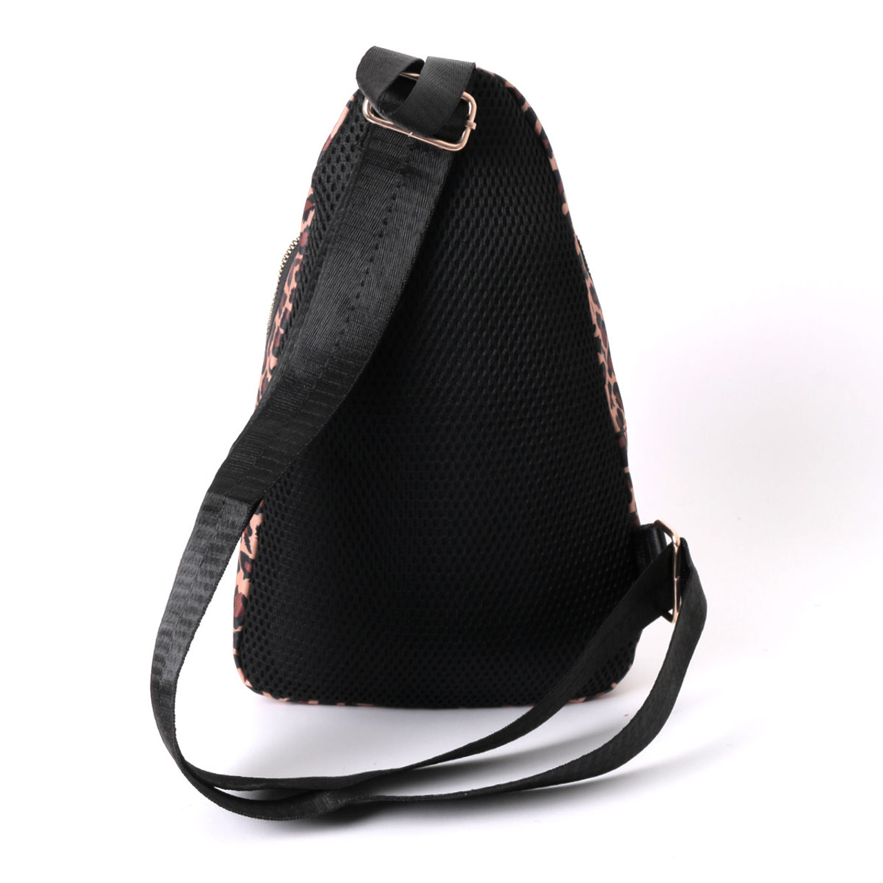 Sling Bag with Printed Strap-Black