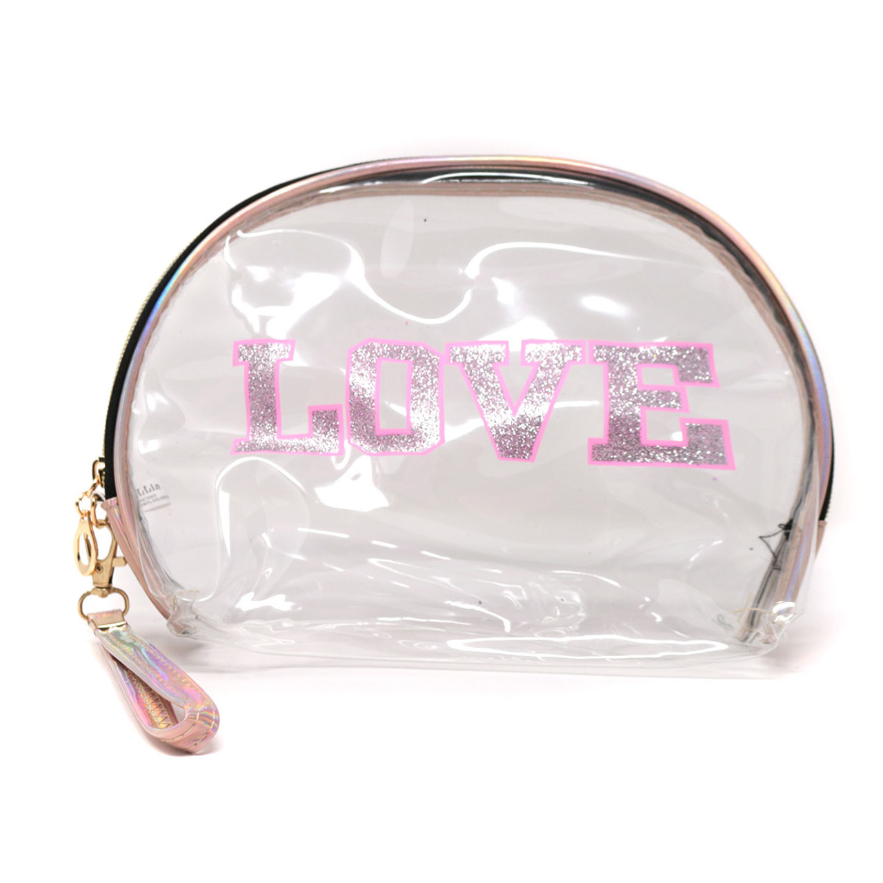 2 Pc Love Glitter Cosmetic Bag -LNCTB1732 Set