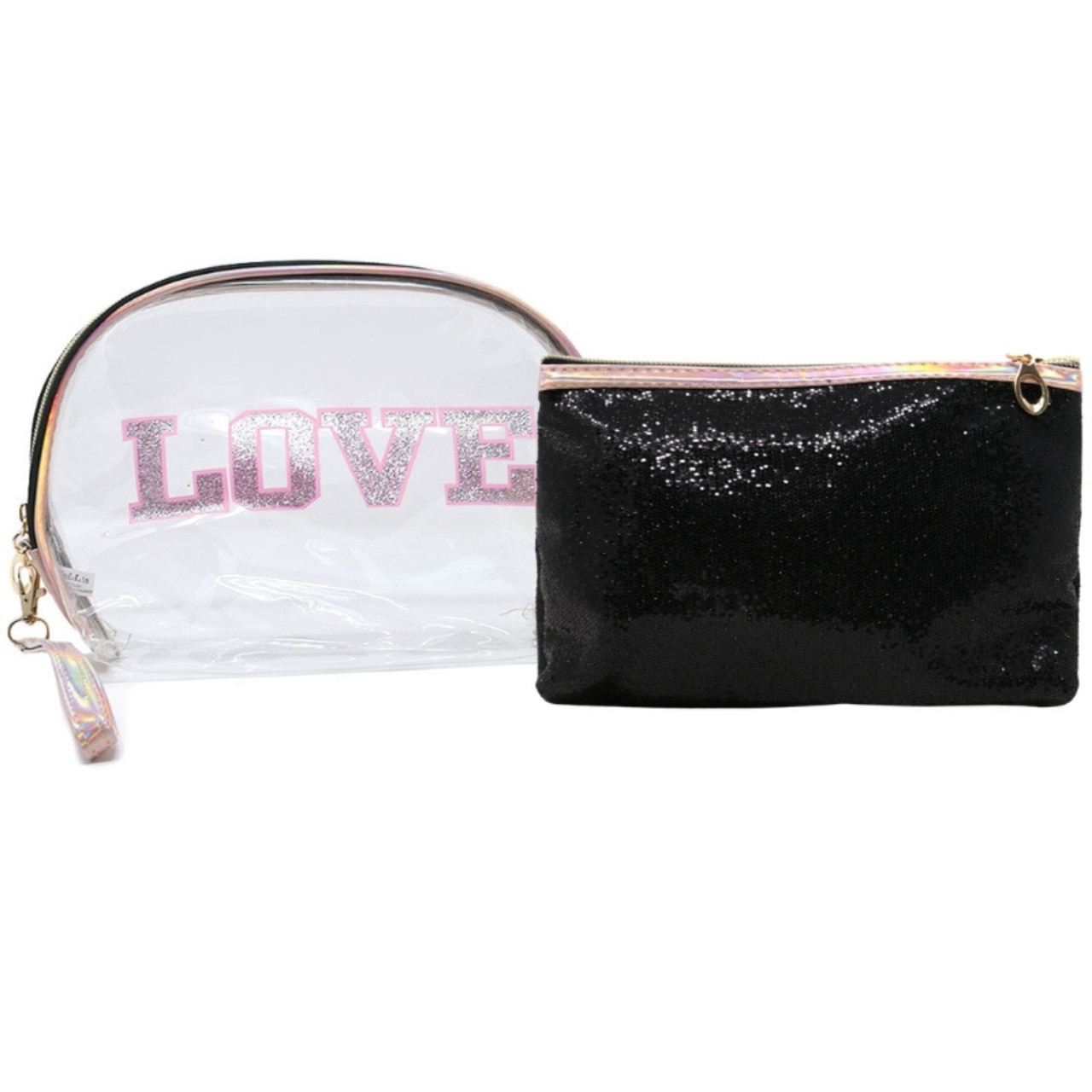2 Pc Love Cosmetic -LNCTB1732 Set Bag Glitter