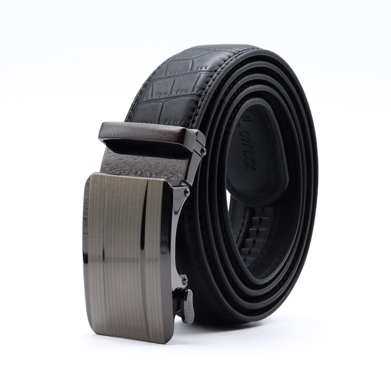 Genuine Leather Automatic Buckle Mens Ratchet Belt For Men