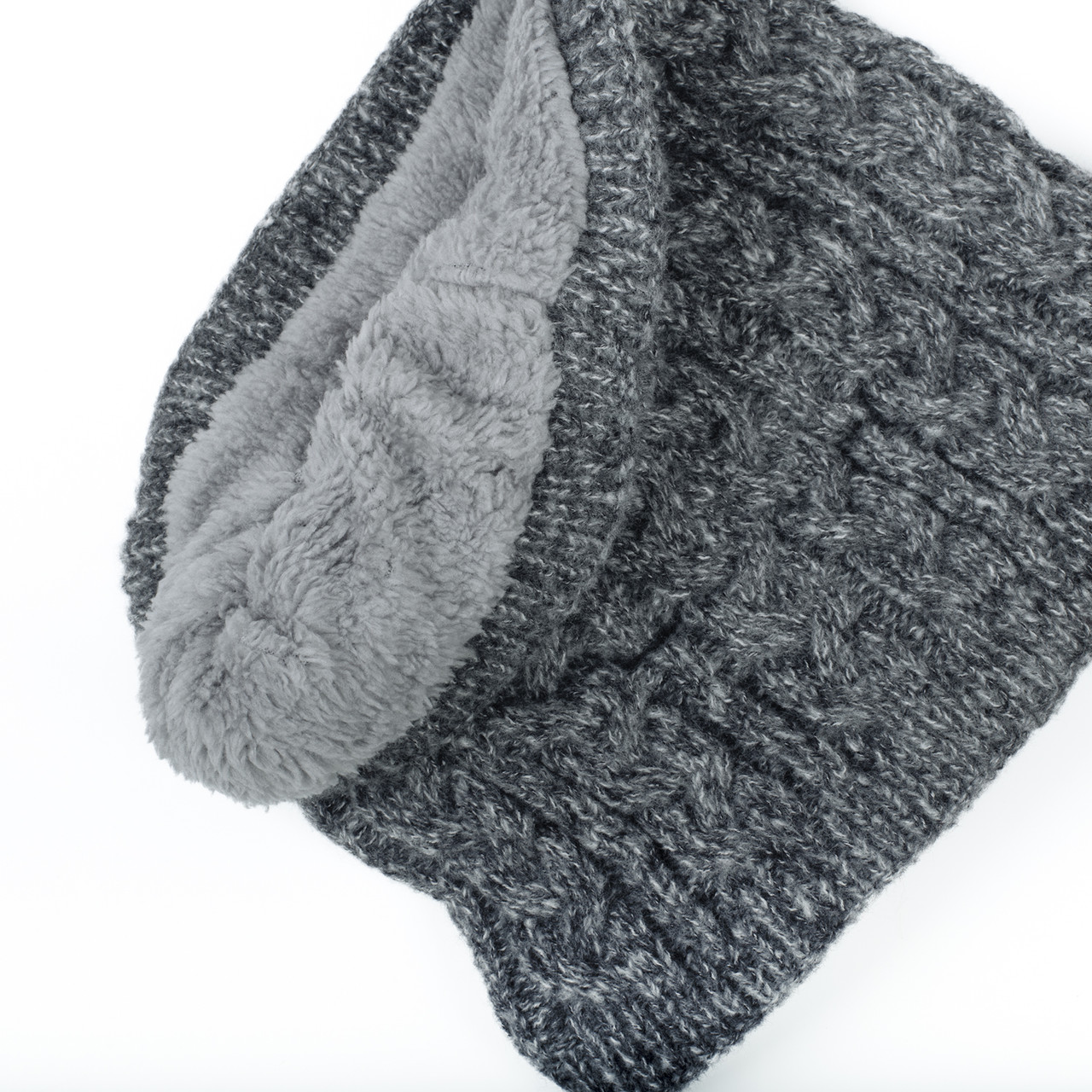 KETKAR Women's Hooded Fleece Thick Full Cover Woolen Cap with Neck  Muffler/Neckwarmer_Free Size(Pack of 01,Grey)
