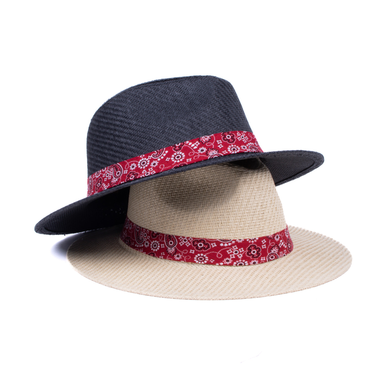 Men's S/S Paisley Bandana Banded Fashion Fedora hat-FSS17138