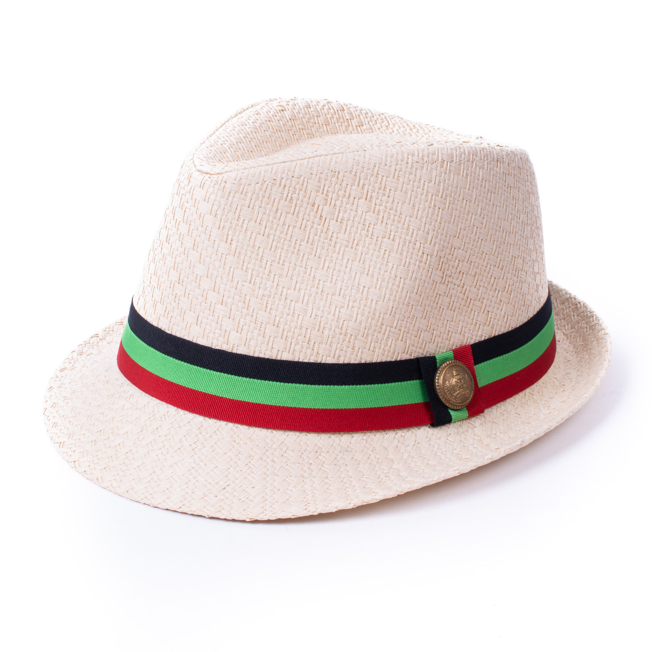 Men's S/S Pan African Flag Banded Fashion Fedora Hat - FSS17130
