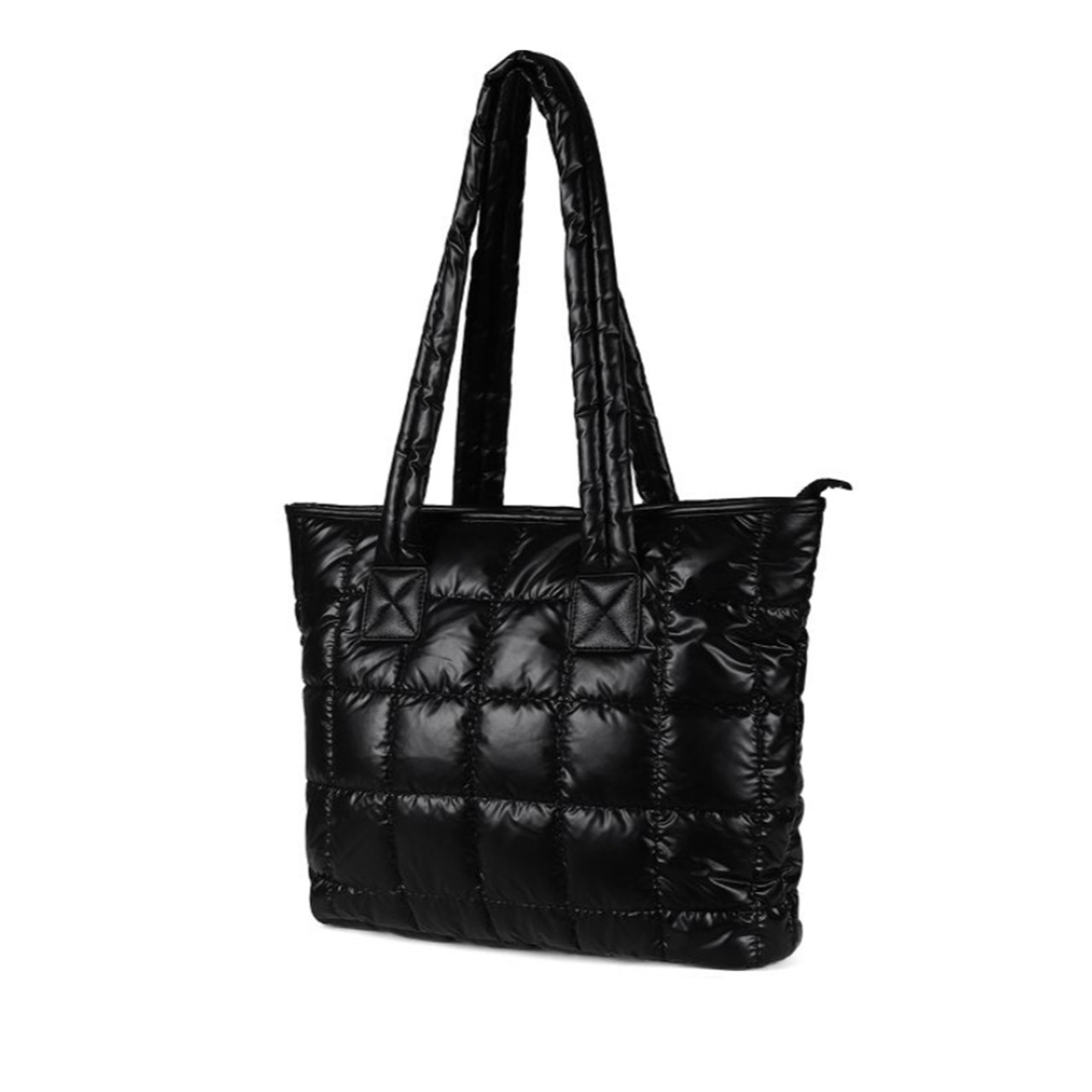 Ladies Nylon Puffer Quilt Tote Bag- LTBG1305-BK