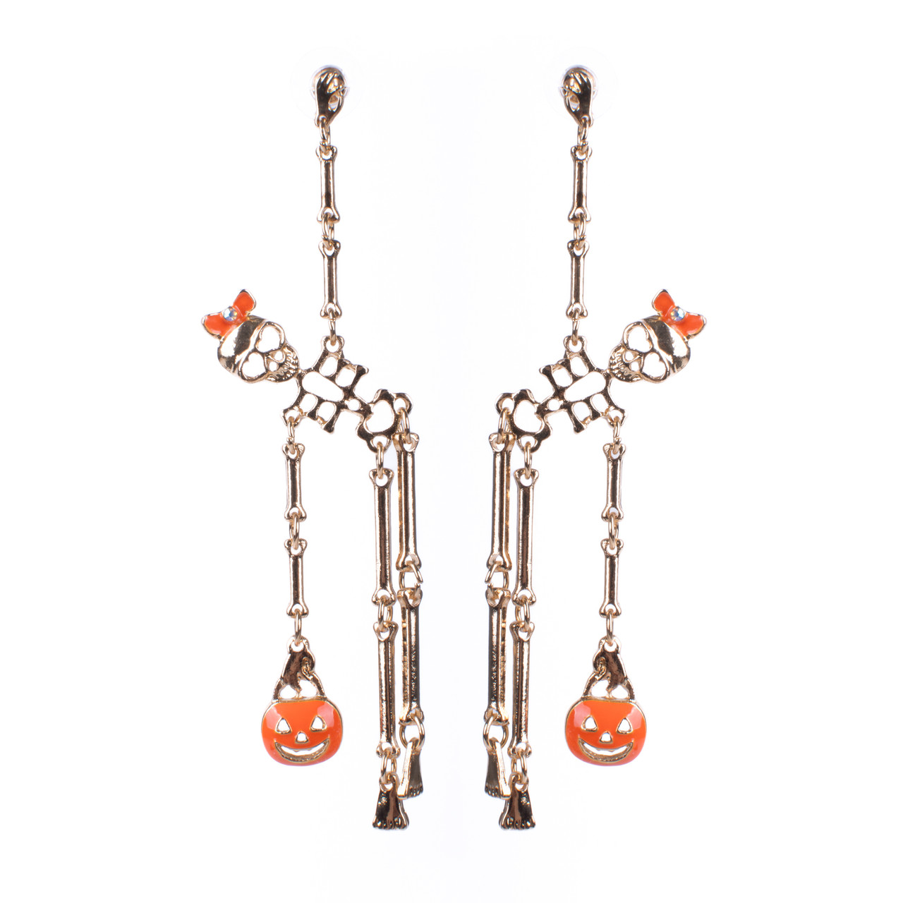 Metal Drop Earrings Featuring Natural Stone Accents and Clear Crystal  Details. - Approximately 1.75