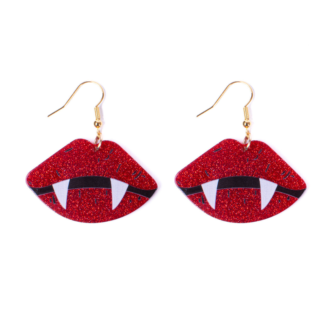 Red Vampire Lips Dangle Earrings- 28273HSI-G | Selini NY Wholesale