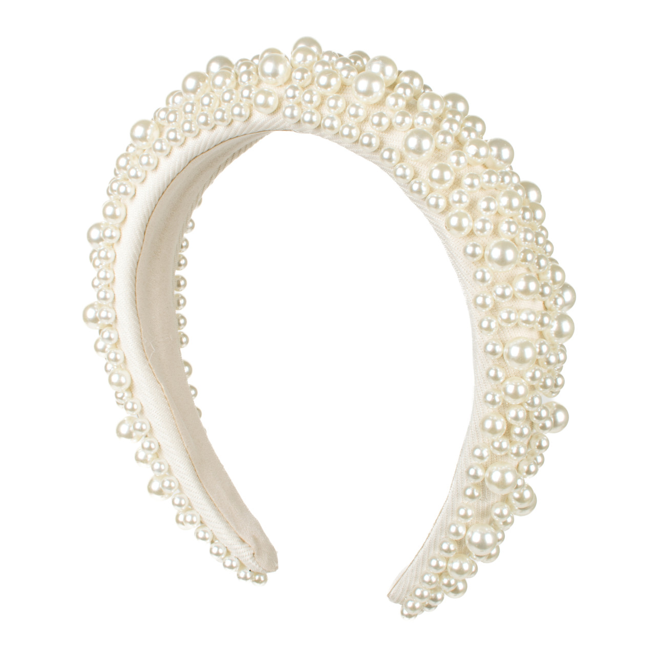 Nollia Luxury Pearl Padded Headband-PHB1054 Gray