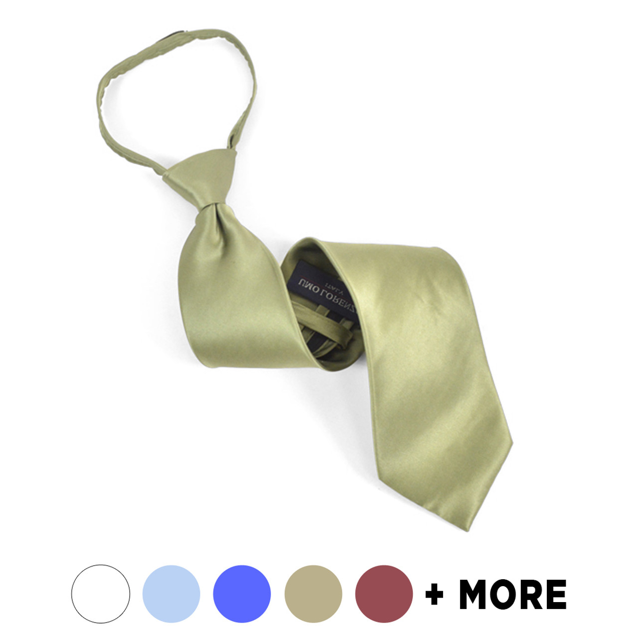 Solid Color Zipper Tie