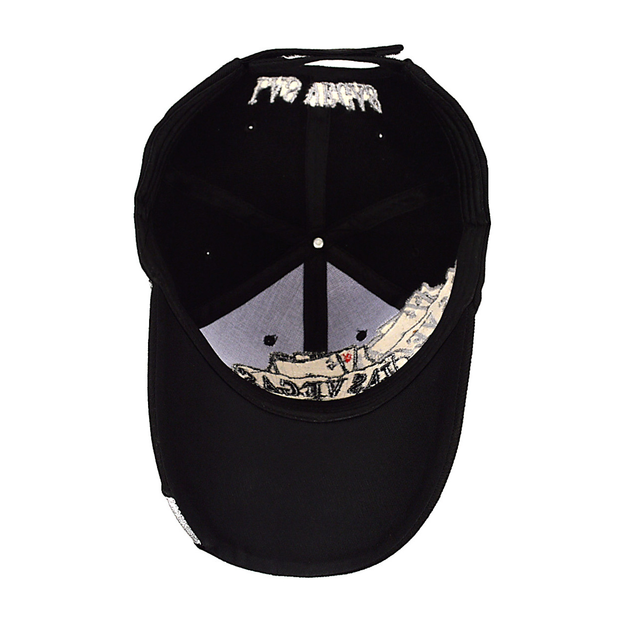 Las Vegas Rhinestone Black Denim Adjustable Hat