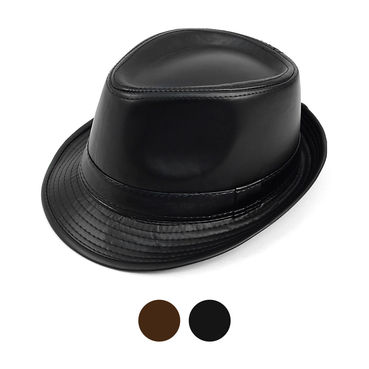 Fall/Winter Leather Fedora Hat - H0703