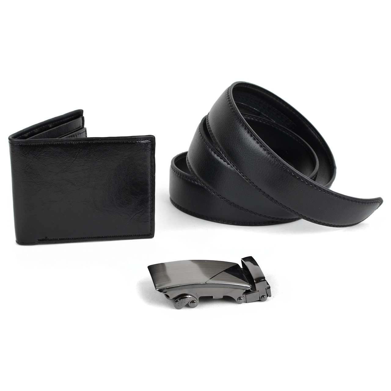 Men's Black Wallet & Belt Set