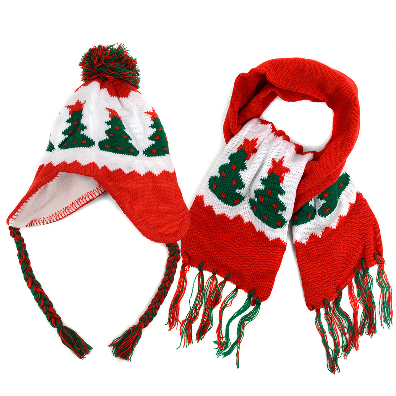 Louisville Julep Hand Knitted Fringe and Pom Pom Scarf 