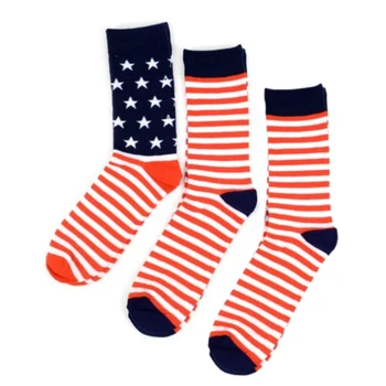 4 Pack Assorted Men's American Flag  Socks - 3PKS-MAF