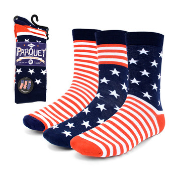 3 Pairs Pack Men's American Flag Novelty Socks - 3PKS-MAF 3 Pairs Pack Men's American Flag Novelty Socks - 3PKS-MAF