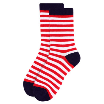 Women's Red & White Stripes Novelty Socks - LNVS1819