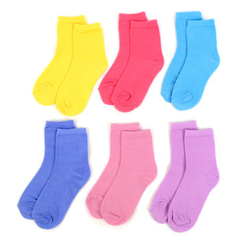 6 Pairs Assorted Solid Color Toddler Socks 2-4 Yrs - GSS12ASST24 6 Pairs Assorted Solid Color Toddler Socks 2-4 Yrs - GSS12ASST24