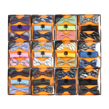 12pc Prepack Assorted Men's Pretied Duo Bow Ties and Matching Hanky BTHB-DUO 12pc Prepack Assorted Men's Pretied Duo Bow Ties and Matching Hanky BTHB-DUO