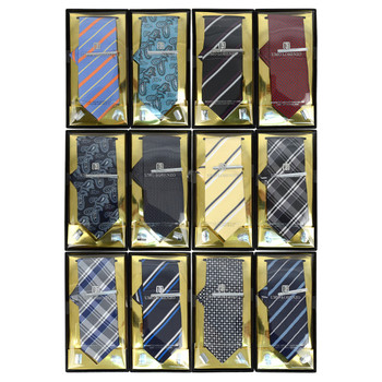 12pc Assorted Pack Tie, Hanky, Cufflink & Tie Bar Set - TCB4000 12pc Assorted Pack Tie, Hanky, Cufflink & Tie Bar Set - TCB4000