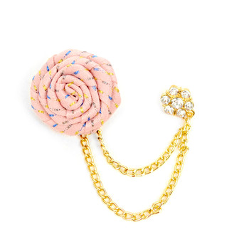 Men's Flower Boutonniere Clutch Back Lapel Pins with Chain - FLP1802