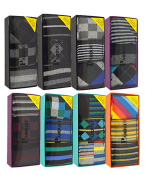 24pre-pack assorted 3 pair men's multi colored socks MFS1000