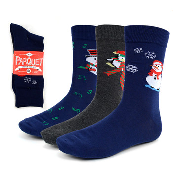 3 Pairs Pack Men's Christmas Snowman Crew Socks - 3PK-MXMS2 3 Pairs Pack Men's Christmas Snowman Crew Socks - 3PK-MXMS2