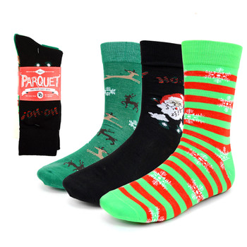 3 Pairs Pack Men's Christmas Holidays Crew Socks - 3PK-MXMS1 3 Pairs Pack Men's Christmas Holidays Crew Socks - 3PK-MXMS1