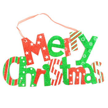 Merry Christmas Glittery Hanging Wall Décor - XWDC5318-GD/RD