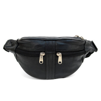 100% Genuine Goatskin Leather Fanny Pack Waist Bag with Adjustable Strap - FBW1855