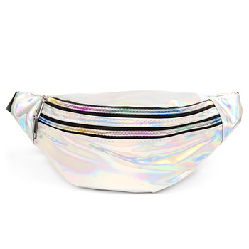 Silver Iridescent Holographic Waist Fanny Pack - LFBG1300