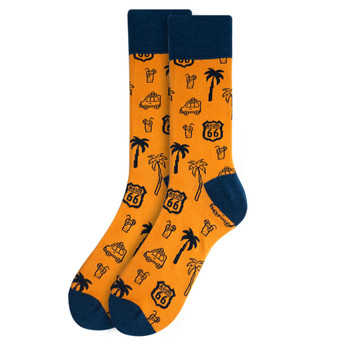 Men's Route 66 Novelty Fun Socks - NVS19403-OR