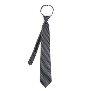 Men's Black Dots Zipper Tie - MPWZ-BLK1