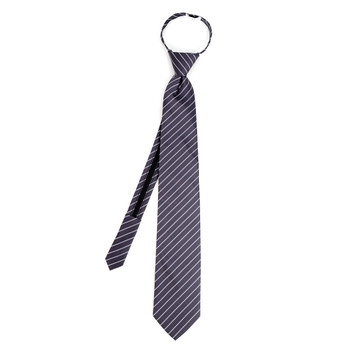 Men's Charcoal Striped Zipper Tie - MPWZ-BLK2