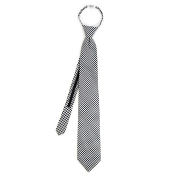 Men's Black Checkered Zipper Tie - MPWZ-BLK5