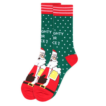 Men's Naughty Santa Novelty Socks - NVS19532-GRN