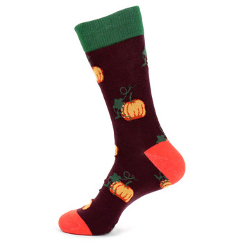 Men's Pumpkin Novelty Socks - NVS19536-PUR Men's Pumpkin Novelty Socks - NVS19536-PUR