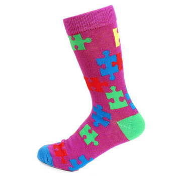 Women's Autism Awareness Novelty Socks - LNVS19531-PUR